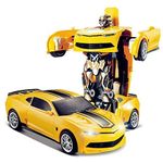 Cable World Plastic Battery Operated Converting Car to Robot, Robot to Car Automatically,Robot Toy, with Light and Sound for Kids Indoor and Outdoor 3 Year, Pack of 1