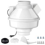 4 Inch Dryer Booster Fan with Pressure Switch for Auto-Activation, 167 CFM Dryer Vent Booster Fan with Plug, Compatible Replacement for DBF 110, Helps Shorten Drying Time & Reduce Lint Buildup