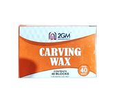 2GM Dental Carving Wax/Paraffin Sculpting Wax, Precision Blocks 200g, Used for Professional Grade Dental Modeling, Techniques & Students Projects, 40 Blocks (White)