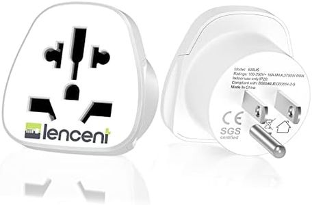 LENCENT 2X AU to US Plug Adapter, American Outlet Adapter, Grounded America Travel Adapter for USA Mexico Canada Thailand Japan and More (Type B)