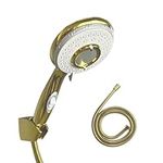 sisiten Handheld shower head with on off switch water saving | High pressure rv shower head replacement with 60'' Hose and bracket | camper shower head with shut off value - Gold