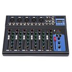 Digital Audio Mixer Bluetooth USB Connection Sound Mixing Desk Console Live Studio DJ Mixing Amplifier Mono Stereo Channel Mixing Port Music Console Mixing Console Function Practical Recording