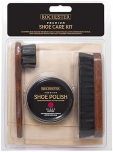 Rochester Premium Shoe Care Kit, Leather Shoe Care Kit with Black Shoe Polish, 100% Horsehair Dauber, 100% Horsehair Shoe Brush, and Soft Flannel Polishing Cloth, Shoe Accessories