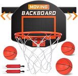 Basketball Hoop Indoor, 2024 Upgraded Moving Mini Basketball Hoop, Door Room Basketball Hoop for Kids Adults, Basketball Toys Gifts for 5 6 7 8 9 10 11 12 Year Old Boys Girls