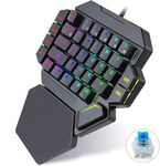 One-Handed Mechanical Gaming Keyboard K50 Ultrivo - Extra Keycaps with Keyboard Brush - Soft Silicone Feel Wrist Rest - Comes with 6 programmable G Keys