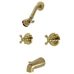 Kingston Brass KB247AX Victorian Two-Handle Tub and Shower Faucet, Brushed Brass