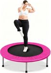 COSTWAY Rebounder Trampoline for Adults, 38" Foldable Mini Trampoline with 32 Heavy Duty Springs, 150kg Capacity Quiet Indoor Exercise Bouncer for Home Workout Fitness (Pink)