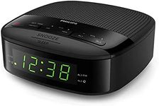 Philips Alarm Clocks Radio for Bedrooms, LED Display, Easy Snooze, Sleep Timer, Alarm Clock Radio w/Battery Backup Bedroom Clock