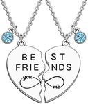 JMIMO 2 Pcs Necklace for Best Friend Stainless Steel Pendant Friendship Jewellery for Women Graduation Birthday Christmas, Stainless Steel