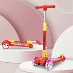 R for Rabbit Road Runner Scooter for Kids of 3+ Year Age, Kids Kick Scooter with 4 Level Height Adjustment, PU LED Wheels & Weight Capacity Upto 75 kg (Red)
