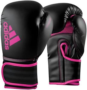 adidas Boxing Gloves - Hybrid 80 - for Boxing, Kickboxing, MMA, Bag, Training & Fitness - Boxing Gloves for Men & Women - Weight (8 oz, Black/Shock Pink)