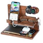 Gifts for Men, Gifts for Dad Husband Christmas from Daughter Son Kids Wife, Wood Phone Docking Station Nightstand Organizer, Birthday Gifts Ideas Boyfriend Anniversary Graduation for Him