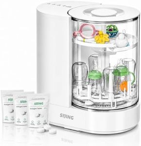 SIJING Baby Bottle Washer, Sterilizer and Dryer with Visible Glass Chamber