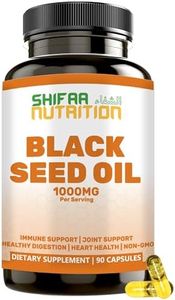 SHIFAA NUTRITION Halal Black Seed Oil | 1000mg 45 Servings | Nigella Sativa, Kalonji | Supports Hair, Skin, Joints, Immune, Heart, Digestion