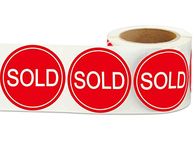 Small Sold Stickers Round 1 Inch - Red Sold Out Sticker Labels - Pricing Labels Inventory Control Retail Stickers