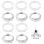 10 PCS Lampshade Reducer Ring Set, E27 to E14 Lamp Shade Reducer Ring, Light Shade Adapter Reducer Ring, Plastic Replacement 42mm to 29mm Screw Light Fitting Adapter, 2 Sizes Five Pieces Eac