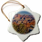 3dRose Vista, from Mather Point, South Rim, Grand Canyon Np, Arizona Snowflake Ornament, 3"