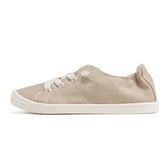 Soda Flat Women Shoes Linen Canvas Slip On Sneakers Lace Up Style Loafers Zig-S, Light Taupe, 5.5 UK