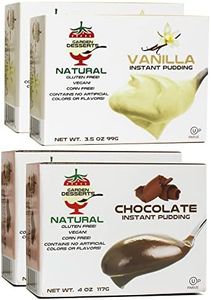 Chocolate & Vanilla Instant Pudding Mix - All Natural Pudding Mix by Garden Desserts Includes 2 Chocolate & 2 Vanilla | Quick Vegan Dessert, Gluten Free, Kosher 4 Oz (4 Pack, Variety)