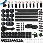 INCHOR 196pcs Cable Management Kits, 100 Fasten Cable Ties, 40 Self Adhesive Cord Holders, 20 Desktop Cable Holder, 20 Cable tie locator piece, 10pcs Cable Management, 4pcs Cable Sleeve, 2 Cable Strap