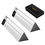 NEEWER 2 Pack 6 Inch/15cm Triangular Prism Set, K9 Crystal Optical Glass for Prism Photography, Rainbow Effects Photo Photography Prism, Teaching Light Spectrum Physics, OG6