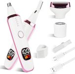 Mendaping 2025 Rechargeable Nose and Ear Hair Trimmer with LED Dispaly for Women Men,4 in 1 Painless Eyebrow & Facial Hair Trimmer with Powerful Motor,Ladies Wet & Dry Electric Razor (White)