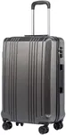 Coolife Luggage Suitcase PC+ABS with TSA Lock Spinner Carry on Hardshell Lightweight 20in 24in 28in (grey, L(28IN))
