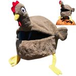 Motorcycle Helmet Cover Funny Turkey Plush Motorcycle Helmet Cover Dust Cap Universal for Most Full Face Helmets