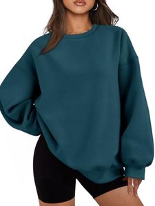 EFAN Womens Sweatshirts Hoodies Oversized Sweaters Crewneck Fleece Casual Tops Basic Comfy Fall Fashion Clothes 2026 Plus Size Maternity Workout Lounge Wear Winter Outfits Navy L