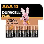 Duracell Plus AAA Batteries (12 Pack) - Alkaline 1.5V - Up To 100% Extra Life - Reliability For Everyday Devices - 0% Plastic Packaging - 9 Year Storage - LR03 MN2400