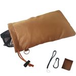 bqover Puffer Microfiber Glasses Case Pouch With Carabiner,Waterproof &Padded Shockproof,Soft Sunglasses Phone Pouch, Brown, Medium