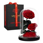 LOVAPPY Eternal Flower in a Glass Dome: Preserved Rose - The Perfect Infinity Forever Rose Gift for Her on Valentine's Day, Mother's Day, Birthday, Anniversary, Wedding, and Christmas (23 cm)