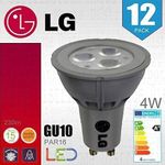 12 x LG 4w LED GU10 Spot Light Bulb/Lamp, Warm White 2700k - *15 Year Life* [Energy Class A+]