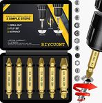 Gifts for Men, 6Pcs Titanium Damaged Screw Extractor Set - Remover for Stripped Head Screws Nuts & Bolts Drill Bit Tools for Easy Removal of Rusty & Broken High Speed Steel Superb Gift