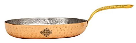 Indian Art Villa Hammered Copper Oval Serving Pan Inside Tin Lining, Serveware, Home Restaurant, Dia. 6'' Inch