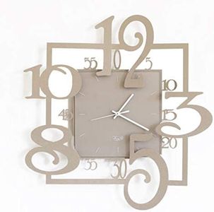 Arti & Mestieri Amos - Orologio da Parete di Design 100% Made in Italy - in Ferro, 50 x 5 x 50 cm - Beige