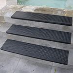 Rubber-Cal 10-104-014-6pk Diamond-Plate 10" x 36"-6 Pack Commercial Step Mats, Black