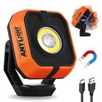 Anylight Led Work Light with 4 Modes,1200LM Portable COB Magnetic Light,3350mAh Recharge Spotlight and Floodlight,150° Rotate IP65 Waterproof for Car Repair and Camping (1 Pack)