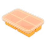 Bangp 1-Cup Extra Large Silicone Freezing Tray with Lid,Silicone Freezer Container,Freeze & Store Soup, Broth, Sauce, Leftovers - Makes 4 Perfect 1 Cup Portions…