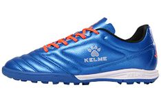 KELME Men's Soccer Shoes Arch Support Cleats Professional Futsal Sneaker Breathable Athletic Football Boots for Outdoor Indoor TF, Blue, 10.5 UK