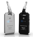 Getaria 5.8GHz Wireless Guitar System Rechargeable Audio Guitar System Wireless Digital Transmitter Receiver Set for Electric Guitar Bass (Silver Black)