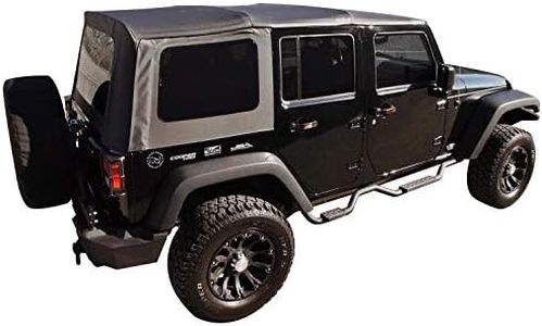 Rampage Factory Replacement Soft Top | Sail Cloth, Black Diamond Color with Tinted Windows | 99935 | Fits 2007-2010 Wrangler JK 2-Door