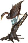 Design Toscano KW81115 Fishing Heron in Reeds Cast Garden Statue, Bronze