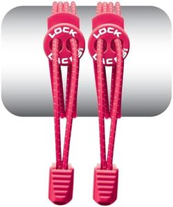 Lock Laces - Elastic No Tie Shoelaces, One Size Fits All, Hot Pink, 48-Inch