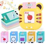 Toddle Toys Talking Flash Cards British English 224 Words with ABC Letters/Numbers/Colours,Learning Toys Pocket Speech Language Development Toy Speech Therapy Sensory Cards Toys for Kids Boys Girls