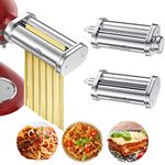 Pasta Maker Attachment Set for KitchenAid Stand Mixers, Pasta Roller Spaghetti Fettuccine Cutter Attachment for KitchenAid Accessories Pasta Cutter Set