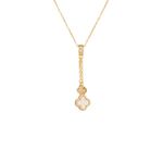 GAUEIOUR Gold Plated Clover Leaf Pendant Necklace,Fashion Luxury Lucky Leaf Titanium Steel Pendant Necklace, Exquisite Jewelry, Lucky Jewelry, Ladies and Girls Jewelry Gifts