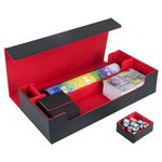 LEFOR·Z Deck Box,X-Large Premium MTG Deck Box,Trading Card Storage Box Fits 550+ Sleeved Cards,Card Deck Case Compatible with MTG,TCG,Yugioh,Magic,Commander,Black Red
