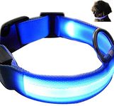 Futaba Nylon Pet Glow in Dark LED Collar Night Safety - Blue -Extra Large