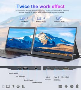 18.5" Portable Monitor – 120Hz FHD IPS, USB-C/HDMI, 100% sRGB, VESA, Smart Cover